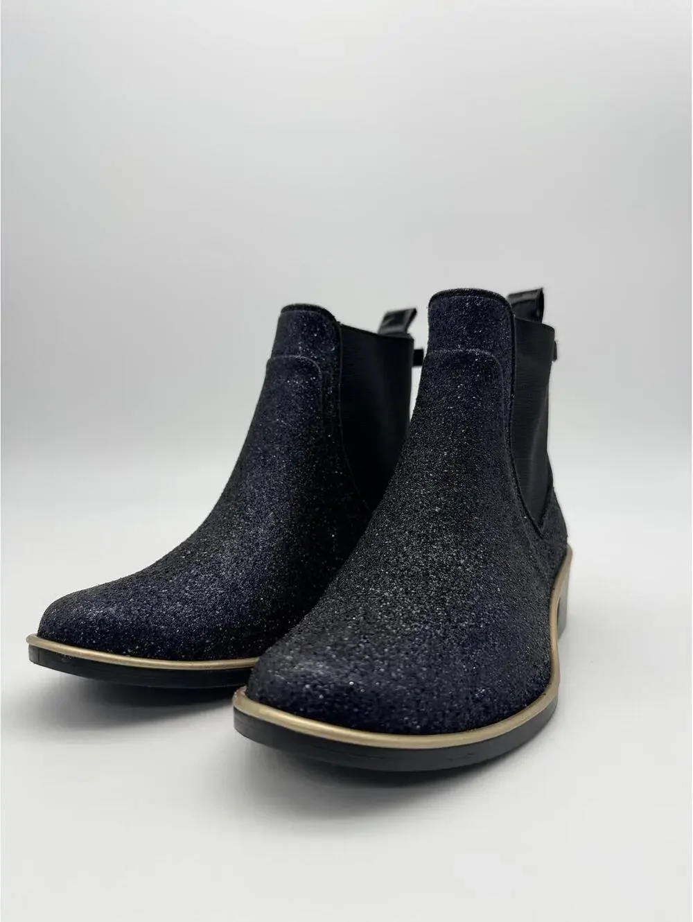 Kate Spade Purple Glitter Rain Boots Women's Sparkle Pull On Chelsea Size 5 - Picture 6 of 11